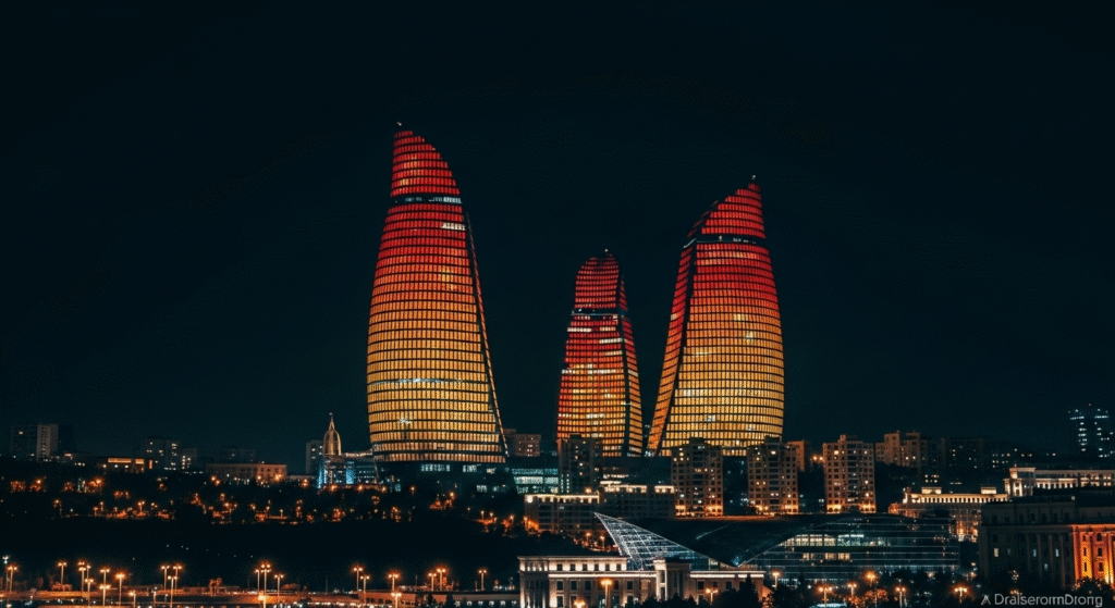 Baku Flame Towers at Night